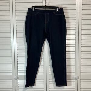 Blue Dark Wash Mid Rise High Stretch Denim Jeggings Women L